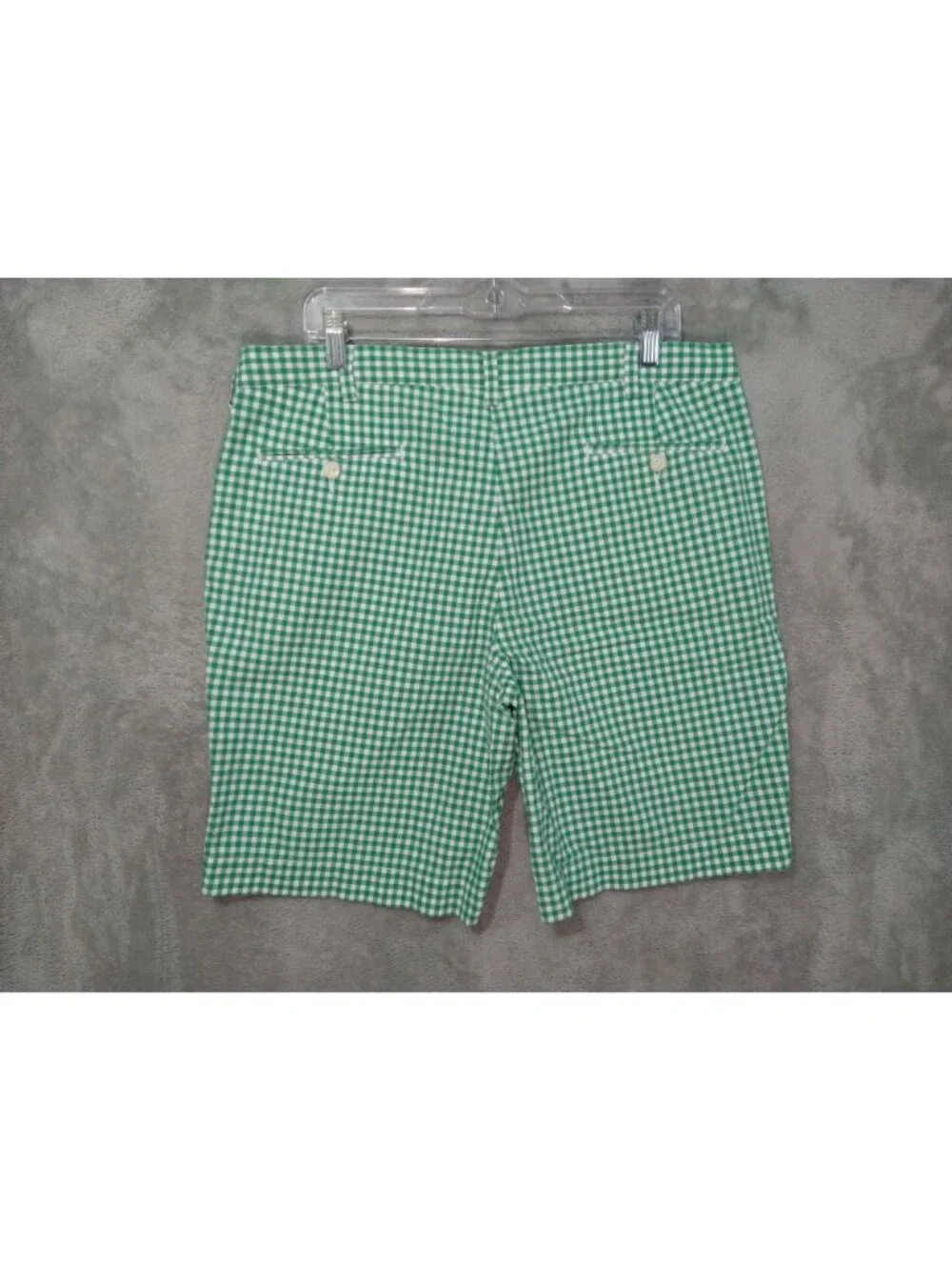 Polo Ralph Lauren Shorts Mens 36 Green Gingham Plaid Suffield Chino Flat Front
